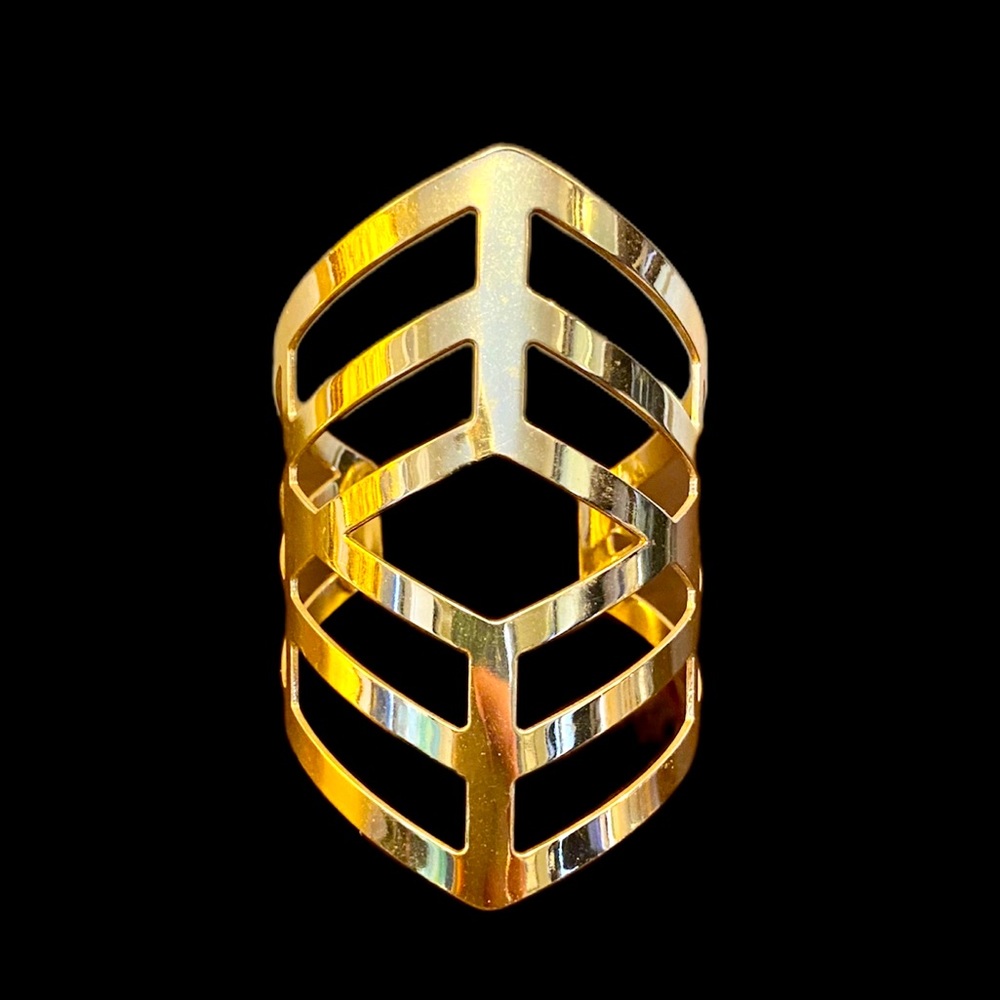 Modern Gold Openwork Cuff Bracelet